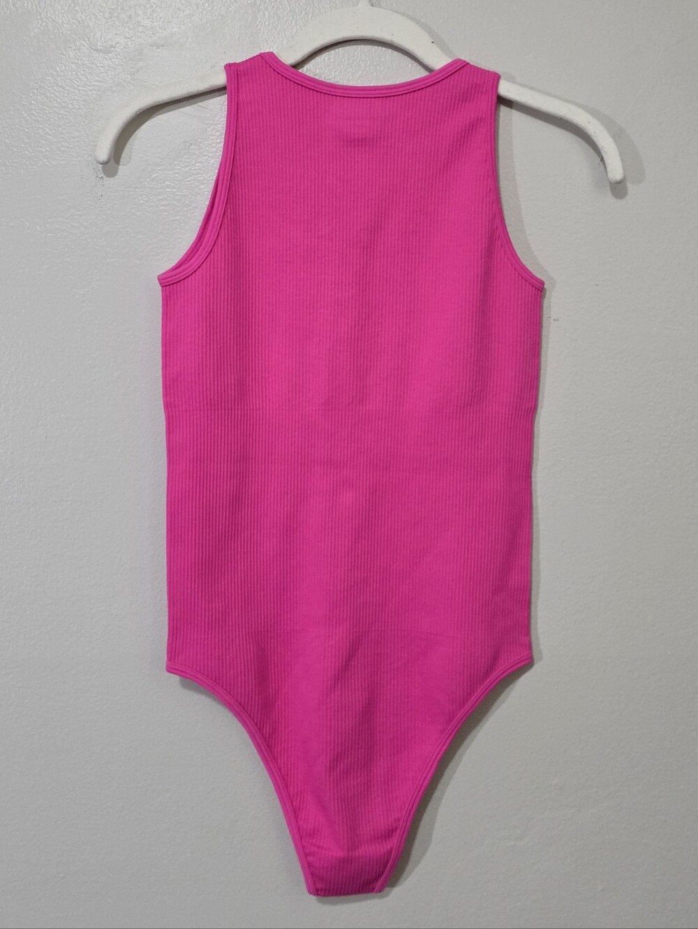 OQQ Pink Ribbed One-Piece Bodysuit - Picture 3 of 3